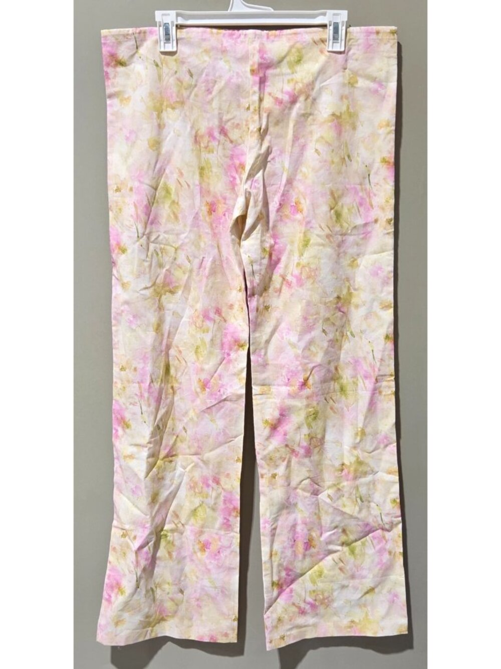 Miss Circle Pink Floral Linen Blend High Rise Drawstring Pants -- Sz Small READ - Picture 4 of 10